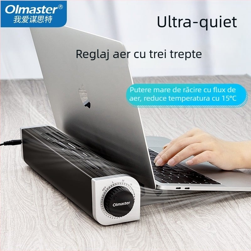 Răcitor pentru notebook CF-1691, aluminiu, răcire cu ventilator, compatibil cu notebook/ultrabook/PlayBook, greutate 0,6 kg