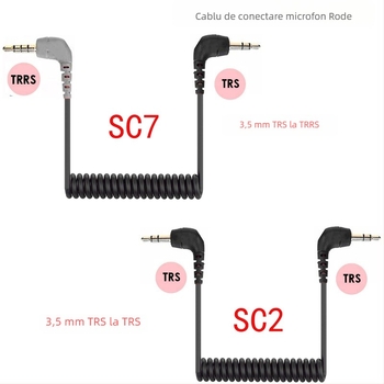 Cablu patch de microfon TRS la TRRS pentru BOYA, RODE SC2, VideoMi SC7 3,5 mm