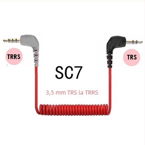 Cablu patch de microfon TRS la TRRS pentru BOYA, RODE SC2, VideoMi SC7 3,5 mm