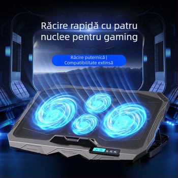 Radiator pentru laptop S18f4, patru ventilatoare reglabile și suport reglabil în înălime; răcire prin aer, plasă metalică + plastic.
