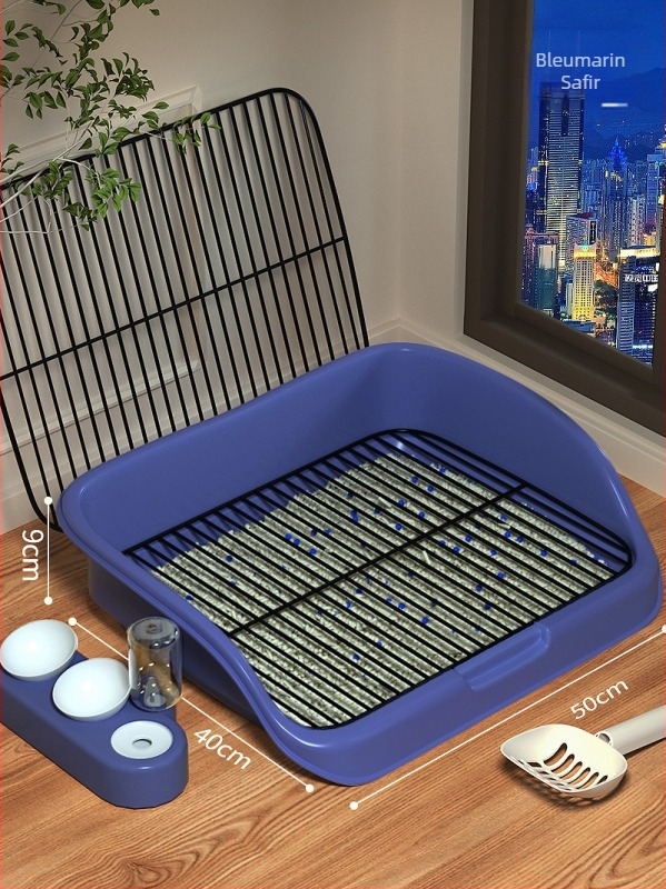 Toaletă pentru câini cu bazin de nisip pentru curățarea fecalelor — pentru câini mici și de talie medie, automată, anti-pas, bazin de urină cu punct fix, material PP, brand Dry Rice Cat