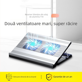 Noci T10 radiator pentru laptop — suport reglabil pe mai multe trepte, aliaj de aluminiu, răcire cu 2 ventilatoare