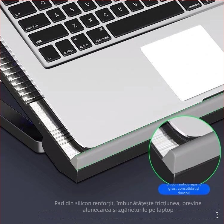 Noci T10 radiator pentru laptop — suport reglabil pe mai multe trepte, aliaj de aluminiu, răcire cu 2 ventilatoare