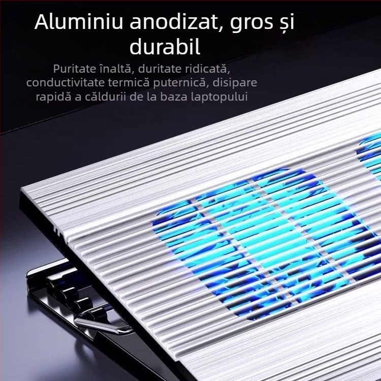 Noci T10 radiator pentru laptop — suport reglabil pe mai multe trepte, aliaj de aluminiu, răcire cu 2 ventilatoare