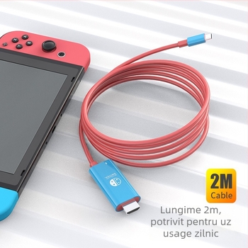 Cablu adaptor Type-C la HDMI pentru Nintendo Switch și monitor Huawei 4K, 2 m, 4K30Hz