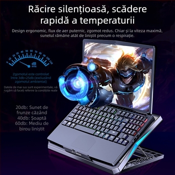 Noci Q3 răcitor pentru laptop, 6 ventilatoare, răcire cu aer, plastic + plasă de fier, cablu de 0,6 m