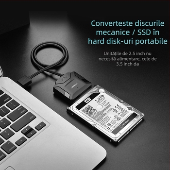 Cablu adaptor SATA la USB, interfață USB 2.0, transfer de date 3.0, conector unic, model 20231