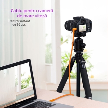 Cablu adaptor USB-C pentru camere Canon și Nikon, nucleu din cupru, cu un singur conector, lungime 3 m / 5 m / 8 m / 10 m