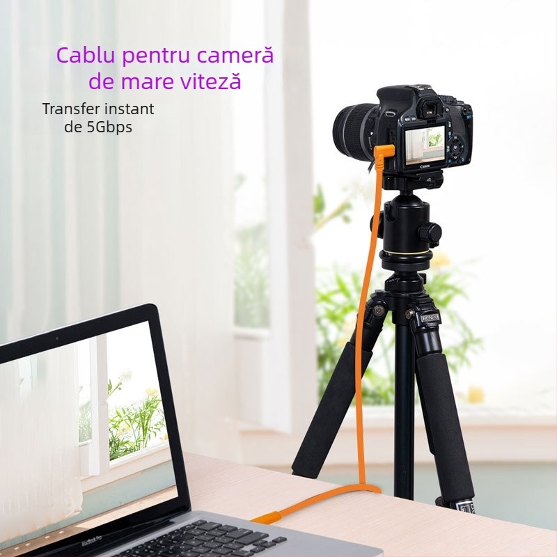 Cablu adaptor USB-C pentru camere Canon și Nikon, nucleu din cupru, cu un singur conector, lungime 3 m / 5 m / 8 m / 10 m