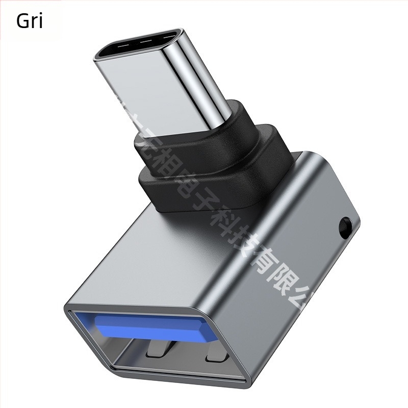 Adaptor Type-C către USB 3.0, unghi de 90°, Type-C masculin către USB-A feminin, nucleu de cupru, USB 3.0