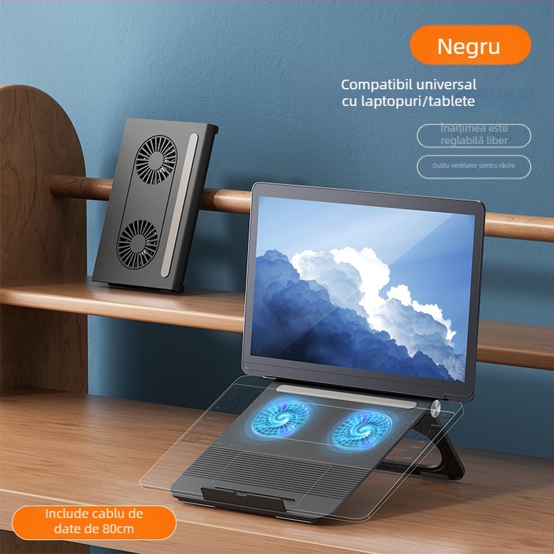 Binbo Z33 stand de răcire pentru laptop, ABS, răcire cu 4 ventilatoare