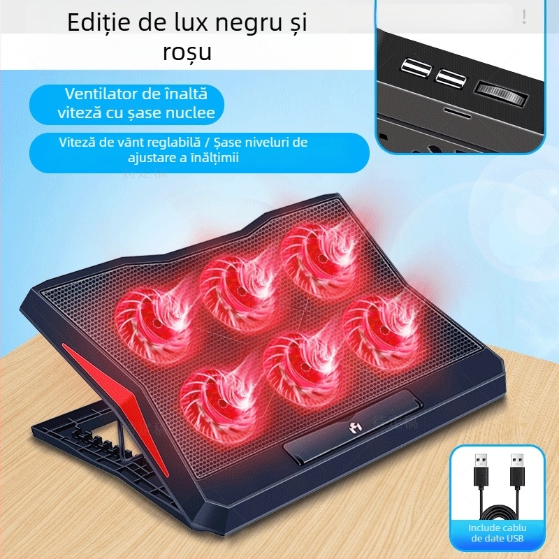 Radiator pentru laptop Noci Q3 cu răcire aeriană și 6 ventilatoare