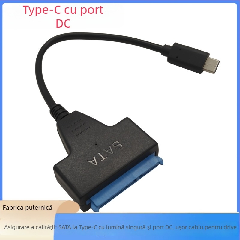 Cablu adaptor SATA III Type-C pentru discuri SATA 2,5/3,5 inchi, 6Gbps, 25 cm, miez cupru