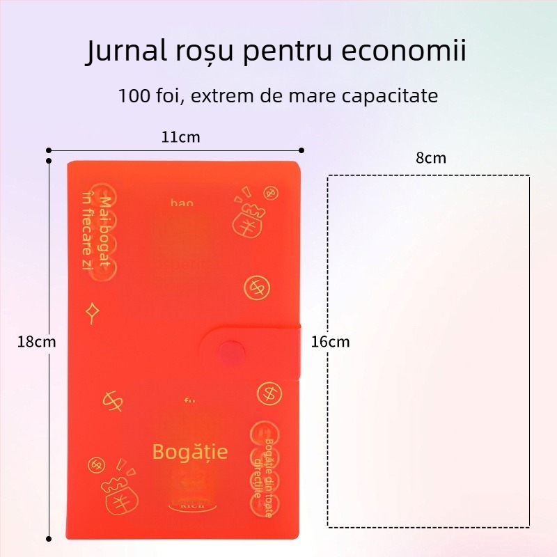 Jurnal de economii cu husă PP, legare de 100 foi, capacitate 100 foi, cadou de călătorie