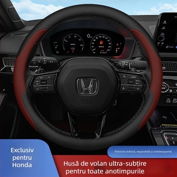 Husă pentru volan din piele Nappa pentru Honda Accord, Civic 11-a generație, CR-V, XRV – Stil simplu, Potrivit pentru toate anotimpurile, Montaj dedicat vehiculului