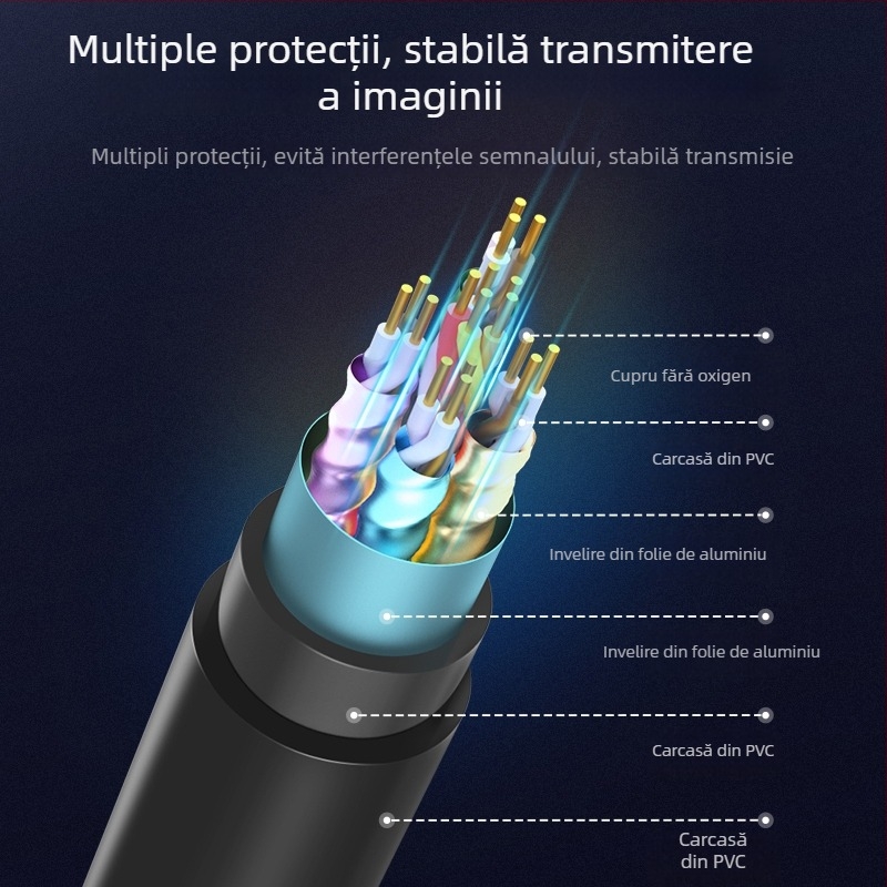 Adaptor DP către VGA, interfață VGA, 1080P/60Hz, nucleu de cupru