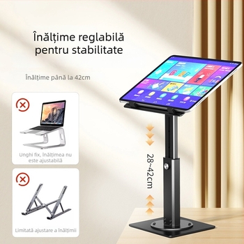 Suport pentru laptop/tabletă cu rotire la 360°, înălțime reglabilă, aliaj de aluminiu, disipare a căldurii, model Z9