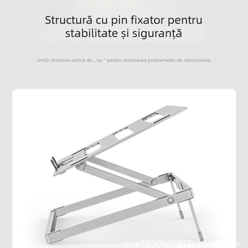 Suport de răcire pentru laptop H12, aliaj de aluminiu, orificii de ventilație, design stabil, greutate 610 g ± 10 g.