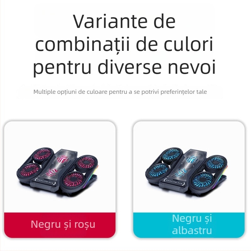 Radiator pentru laptop Q6 cu 6 ventilatoare, bază de răcire pentru notebookuri, ultrabookuri și playbookuri