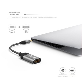 Adaptor Type-C la HDMI pentru video, 4K30Hz, model QG-UA01