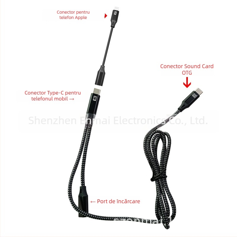 X5 cablu OTG pentru card de sunet și microfon (Brand: Cuckoo; Model: X5; Categoria linie video: cablu pentru card de sunet; Categoria linie audio: linie audio; Categoria produsului: accesorii)