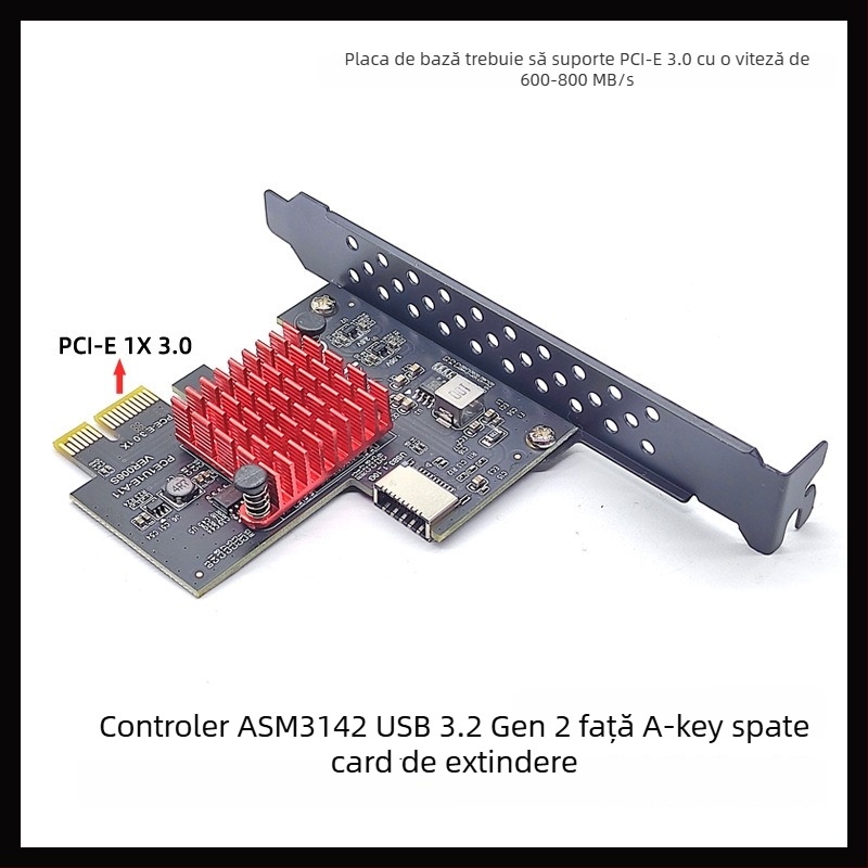 Card adaptor cu cip ASMedia ASM3142, model PCE1U1E-A31, viteză transfer 1000 MB/s, interfață: altă