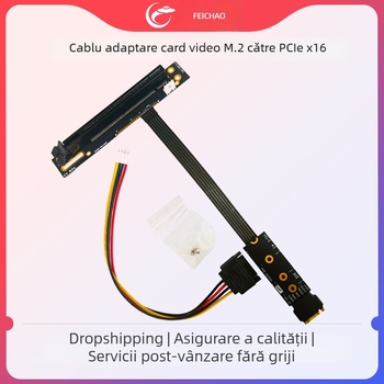 Cablu adaptor M.2 NVMe Gen4 către PCIe 4.0 x4, miez de fir placat cu argint, conector unic