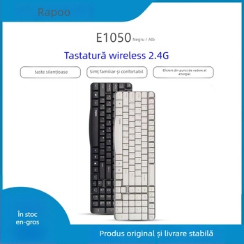 Rapoo E1050 Tastatură wireless 2.4G, membrană, corp ABS, compatibilitate universală, fără iluminare