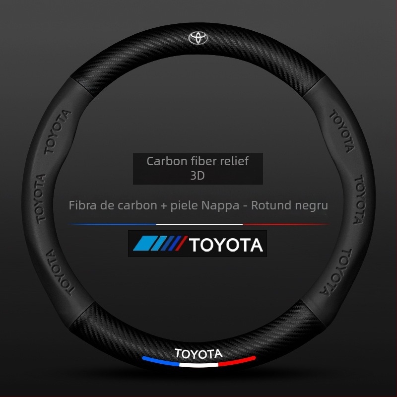 Husă de volan din piele naturală Sulemei, stil sport, pentru Toyota Tundra 2007–2022, instalare dedicată auto