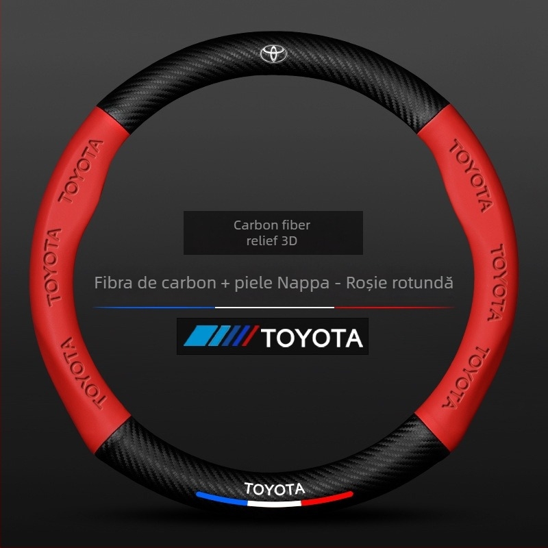 Husă de volan din piele naturală Sulemei, stil sport, pentru Toyota Tundra 2007–2022, instalare dedicată auto