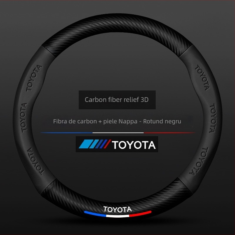 Husă de volan din piele naturală Sulemei, stil sport, pentru Toyota Tundra 2007–2022, instalare dedicată auto