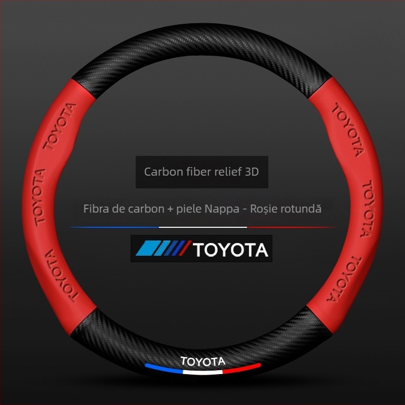 Husă de volan din piele naturală Sulemei, stil sport, pentru Toyota Tundra 2007–2022, instalare dedicată auto