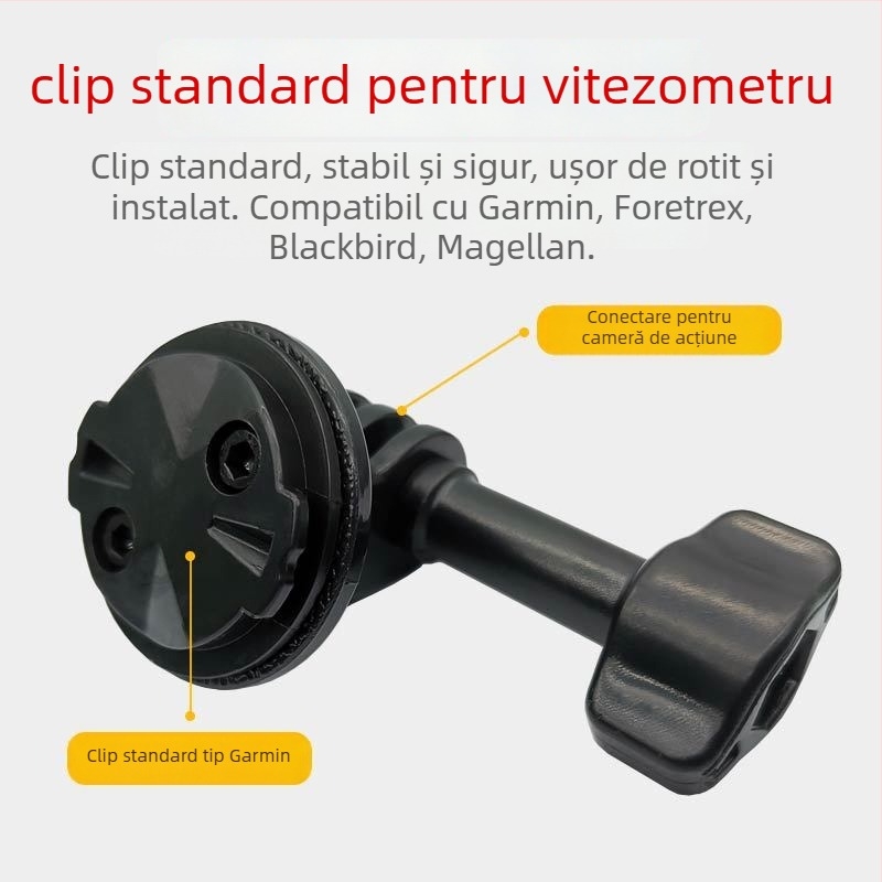 Adaptor montare pentru computerul de bicicletă pentru camere de acțiune – bază pentru GoPro, Garmin, Insta360 (Plastic, OEM)