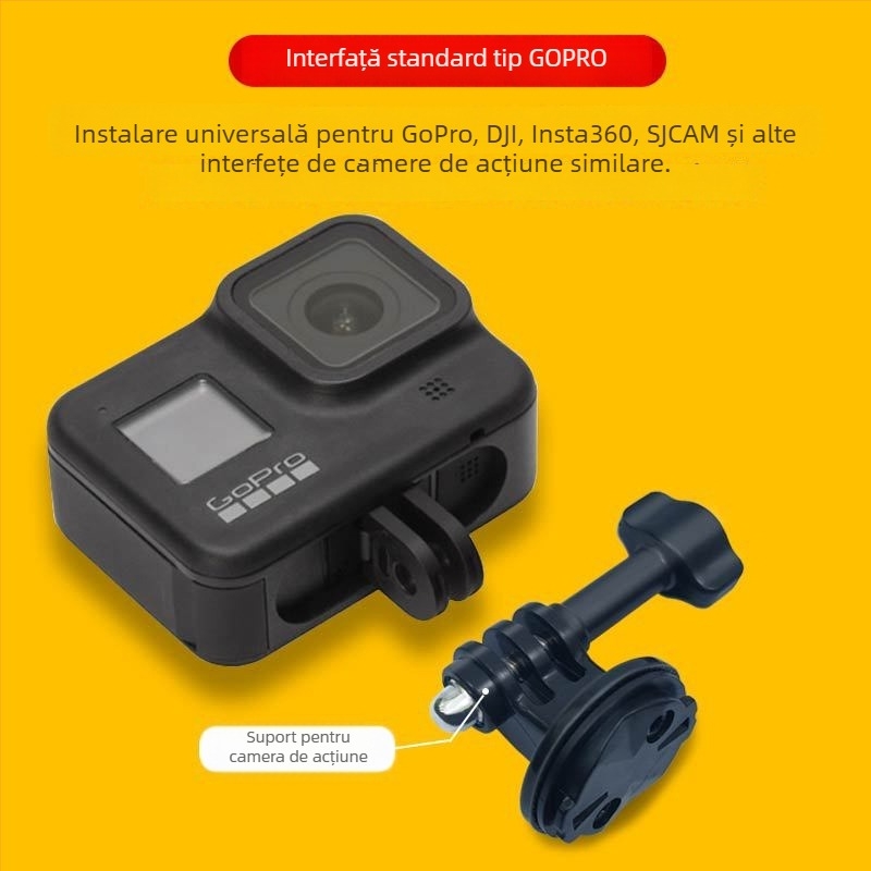 Adaptor montare pentru computerul de bicicletă pentru camere de acțiune – bază pentru GoPro, Garmin, Insta360 (Plastic, OEM)