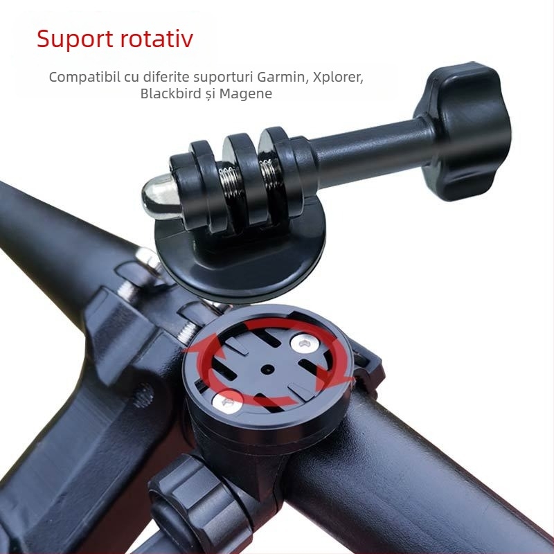 Adaptor montare pentru computerul de bicicletă pentru camere de acțiune – bază pentru GoPro, Garmin, Insta360 (Plastic, OEM)