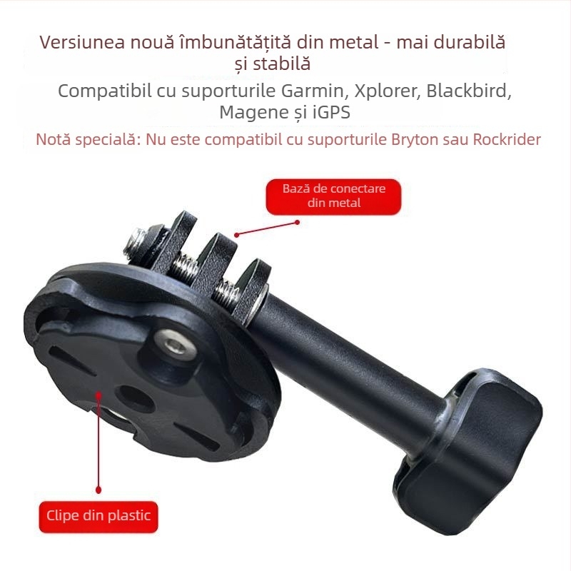 Adaptor montare pentru computerul de bicicletă pentru camere de acțiune – bază pentru GoPro, Garmin, Insta360 (Plastic, OEM)
