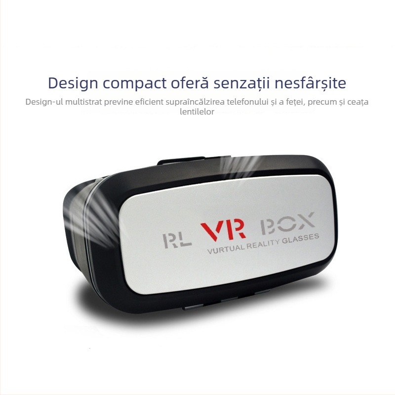 Casca VR RL VR BOX pentru smartphone, câmp vizual de 80°, corp din plastic, 500 g, dimensiuni 15.5×20×11 cm