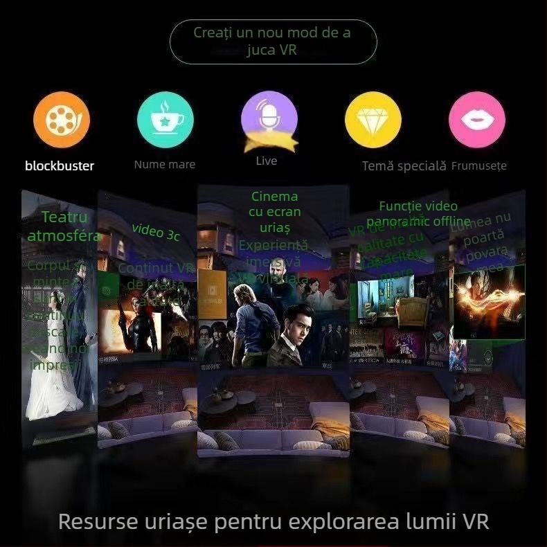 Ling Xunda VR Headset, a doua generație, pentru telefoane mobile, cinema 3D, controler de joc