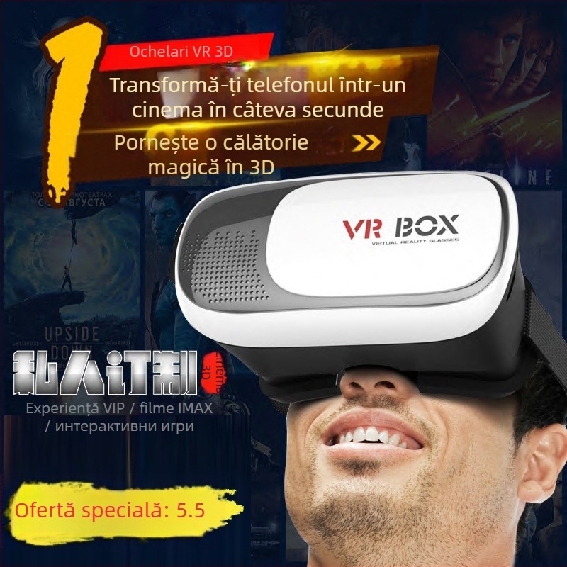 Ling Xunda VR Headset, a doua generație, pentru telefoane mobile, cinema 3D, controler de joc