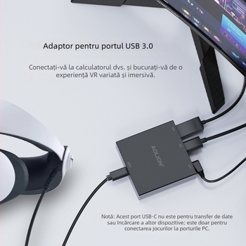 Set adaptor PC PS VR2 pentru convertor PC, Interfață HDMI/DP, Conexiune USB-C, Include cablu video DP, cablu USB și sursă de alimentare 5V