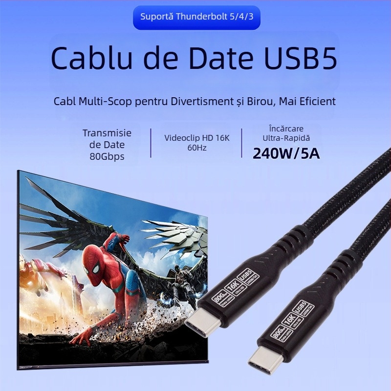 Cablu adaptor Type-C USB5, nucleu de cupru, conector unic