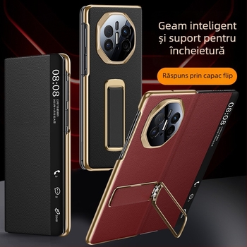 Husă Huawei Mate X5 Flip-Top, din piele artificială, electroplating, stil de afaceri