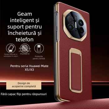 Husă Huawei Mate X5 Flip-Top, din piele artificială, electroplating, stil de afaceri