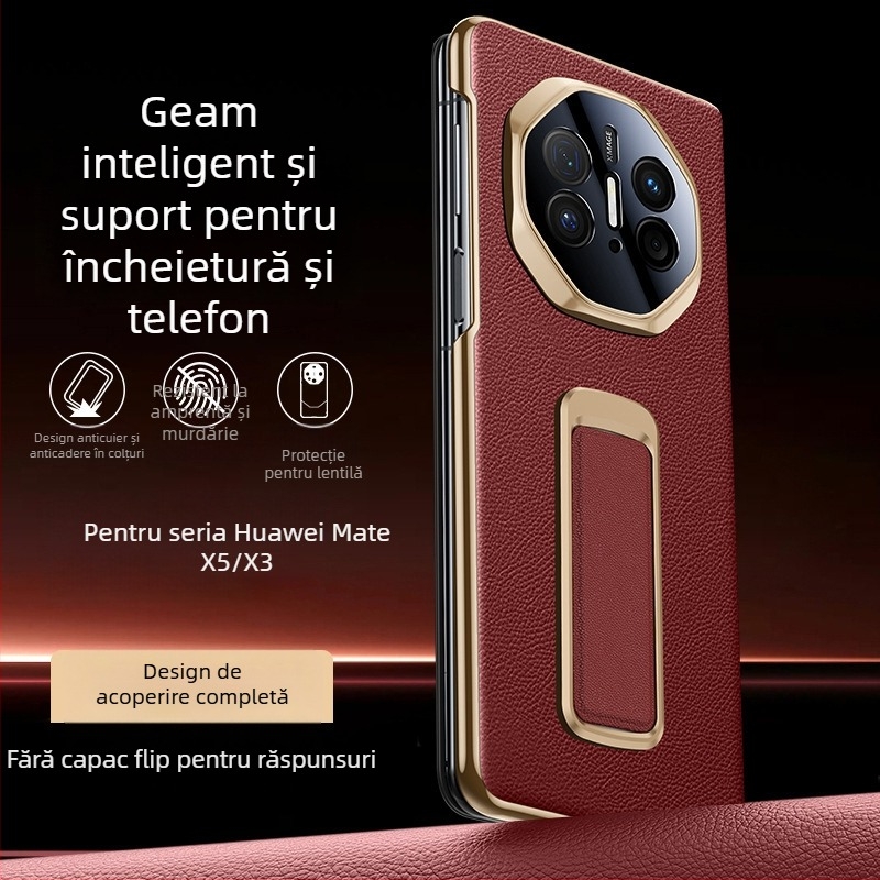 Husă Huawei Mate X5 Flip-Top, din piele artificială, electroplating, stil de afaceri