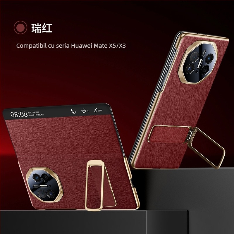 Husă Huawei Mate X5 Flip-Top, din piele artificială, electroplating, stil de afaceri