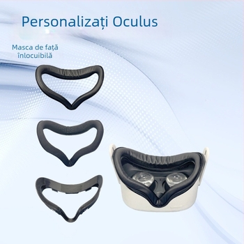 Mască pentru ochi Oculus Quest 2, respirabilă și rezistentă la transpirație, protecție din piele înlocuibilă cu capac de protecție moale, include cadrul înlocuibil și mască din Lycra