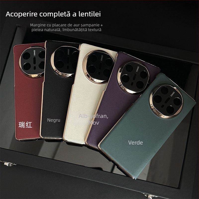 Huawei MateX6 husă de protecție cu protecție completă a camerei, din piele naturală, finisaj electrogalvanic, rezistentă la șocuri și la căderi, disipare a căldurii