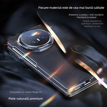 Husă flip-top din piele pentru HONOR MagicV5, anti-cădere și închidere magnetică