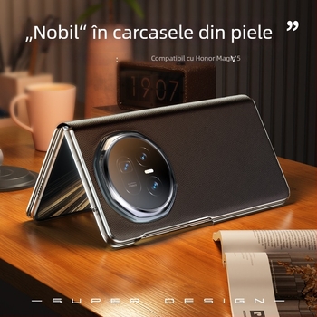Husă flip-top din piele pentru HONOR MagicV5, anti-cădere și închidere magnetică