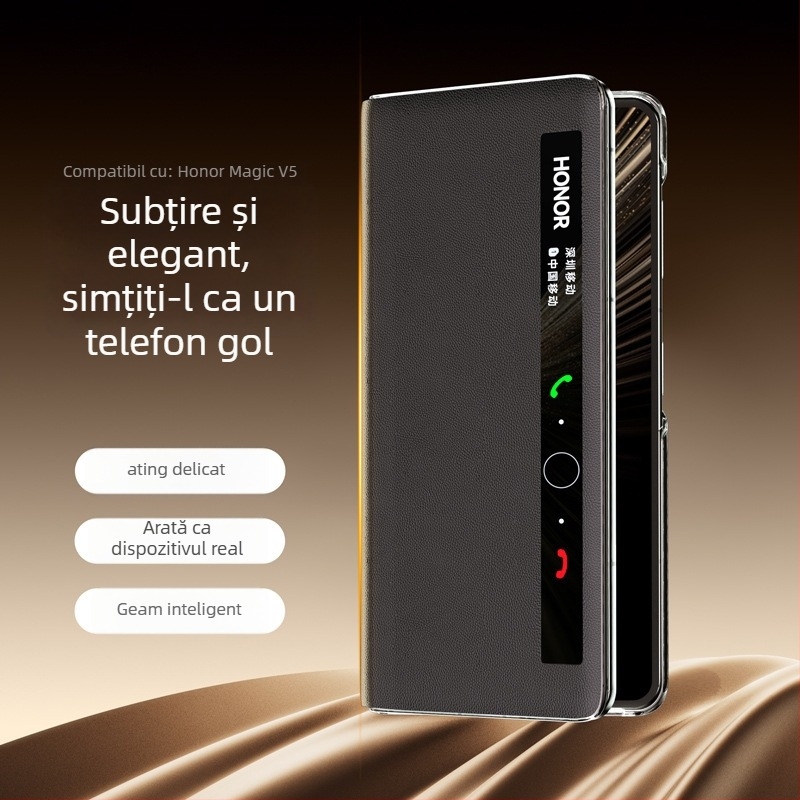 Husă flip-top din piele pentru HONOR MagicV5, anti-cădere și închidere magnetică